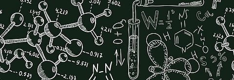 A universe of chemical equations. Nikolayenko Yekaterina/Shutterstock.com
