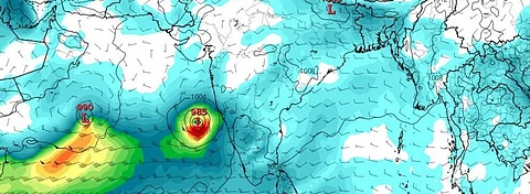 Two low pressure areas in the Arabian Sea currently could develop into cyclones. Photo: @G33kBoyRavi / Twitter