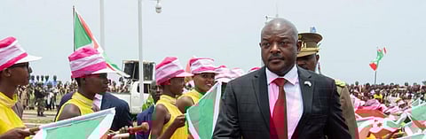 President Pierre Nkurunziza arrives to inaugurate Burundi’s Chinese-built state house on September 27, 2019. (Photo by ONESPHORE NibigIra/AFP via Getty Images)