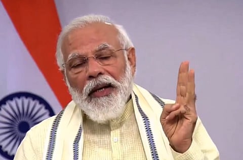 देश को संबोधित करते प्रधानमंत्री नरेंद्र मोदी। फोटो: पीआईबी