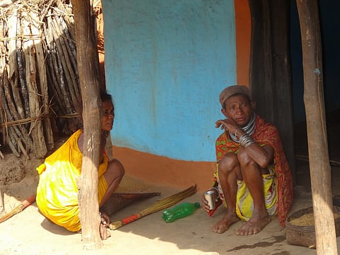 Bonda women in Baunspada village in Odisha. Photo: Abhijit Mohanty