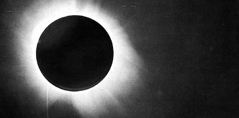 One of Sir Arthur Eddington's photographs of the total solar eclipse of May 29, 1919 that was used to validate the General Theory of Relativity. Photo: Wikipedia
