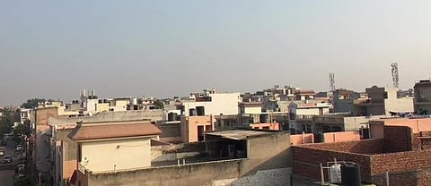 Relatively blue skies in Ghaziabad. Photo: ANI / Twitter