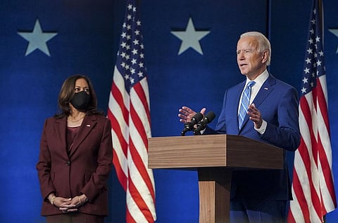 अमेरिका के नए राष्ट्रपति जो बाइडन और उपराष्ट्रपति कमला हैरिस। Photo: twitter/@JoeBiden