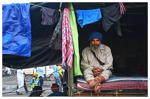 दिल्ली संघू बॉर्डर में पंजाब के किसान धरने पर बैठे हैं। फोटो : धनंजय