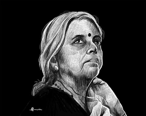 Sugathakumari. Illustration: Dwijith