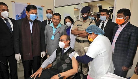 Wary healthcare workers in Assam inoculated with COVID-19 vaccines