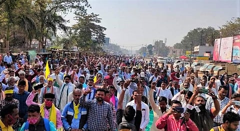 Farmers in Odisha protest Centre’s agri laws