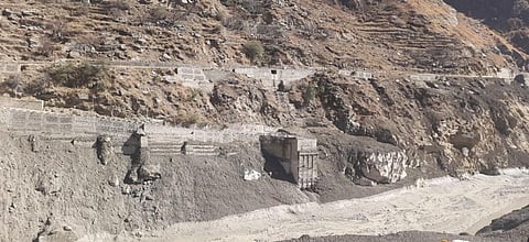 The devastated Rishiganga power project at Tapovan, Uttarakhand. Photo: Manmeet Singh