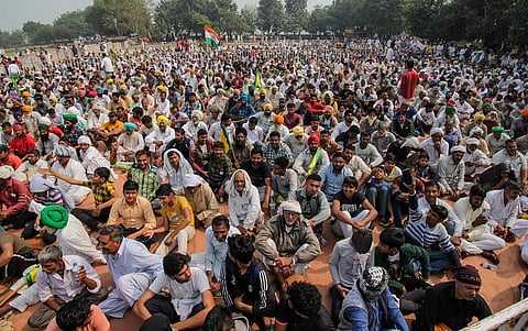 हरियाणा के रोहतक जिले में गढ़ी सांपला में किसान महापंचायत का आयोजन किया गया। फोटो: शाहनवाज आलम