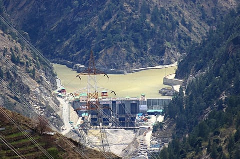 Dam site of Karcham Wangtoo Hydro Project at Karcham, Kinnaur.
Most of Himachal’s hydropower projects in operation or under construction fall in areas highly vulnerable areas. Photo: Wikimedia Commons