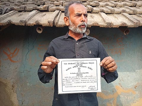 Javed Ali of Jhenagaria village in Jaharkhand’s Pakur district says his family has never had the need to buy flour since 2009, when ponds were built in the village and farming improved (Photograph: Anand Dutta)