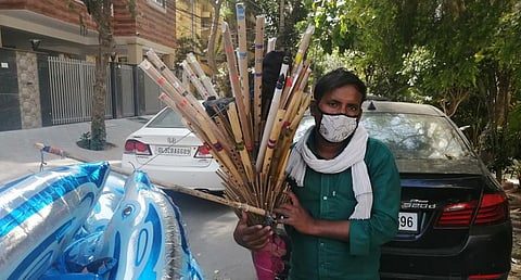 Bhanu Singh with his flutes. Photo: Subhojit Goswami
