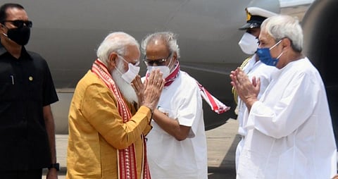 Naveen Patnaik with Prime Minister Narendra Modi. Photo: @Naveen_Odisha / Twitter