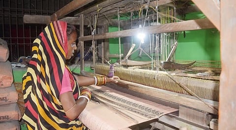 A loom worker busy at work. Photo: Ashis Senapati
