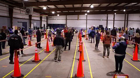 People queue up to be vaccinated in Baltimore, Maryland, US. Photo: Wikimedia