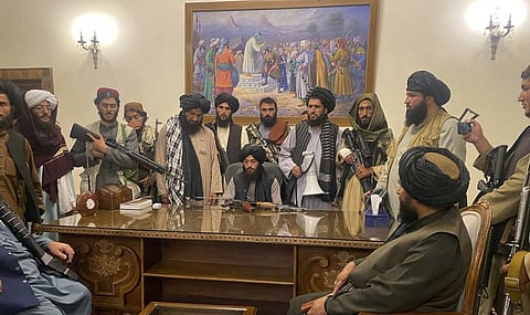 Taliban fighters take control of Afghan presidential palace in Kabul after Afghan President Ashraf Ghani fled the country