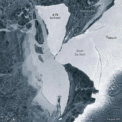 Close shave: Giant iceberg grazes Antarctica’s Brunt Ice Shelf