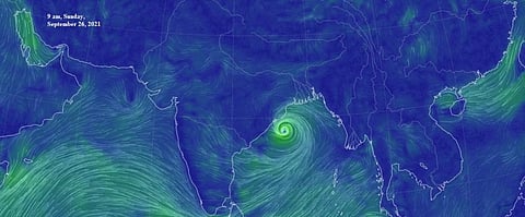 Cyclone Gulab on September 26. Photo: Earth Null School