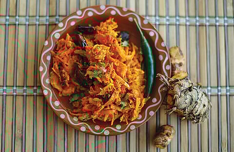 Haldi ki subzi is cooked in Rajasthan in winters and valued for its tonic and restorative properties (Photograph: Vikas Coudhary)