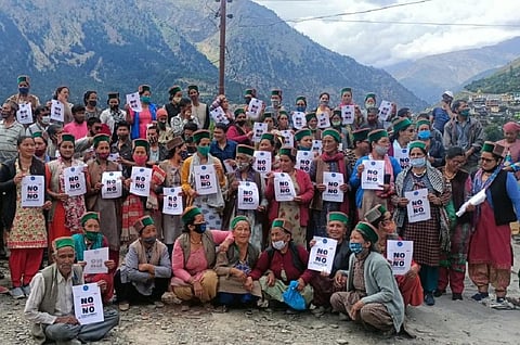 किन्नौर के लोग हाइड्रो पावर प्रोजेक्ट्स का विरोध कर रहे हैं। फोटो: रोहित पराशर