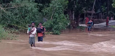 A flood-hit village in Odisha during Cyclone Yaas earlier this year. Photo: Ashis Senapati