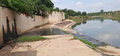 Waste water flowing into the Mandakini river. Photo: Anil Tiwari