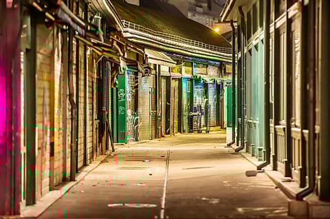 Closed stalls in the usually busy market and bar area of Naschmarkt, Vienna during lockdown in 2020. Austria imposed another round of complete lockdown November 22, 2021. Photo: iStock