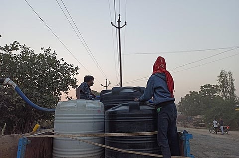 Agariyas carrying water to Little Rann of Kutch from surrounding villages. Photo: Ravleen Kaur