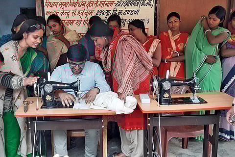 A sewing workshop organised by the forest department in Gaya district