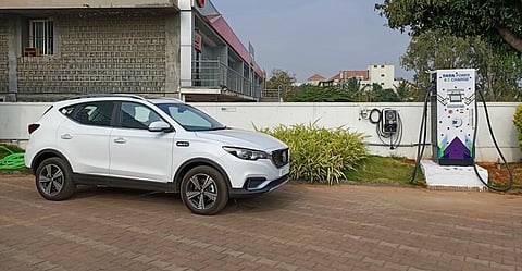 An electric vehicle charging station in Mysuru. Photo: iStock