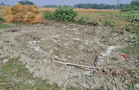 वह जगह जहां पक्षियों को दफनाया गया। फोटो: राहुल कुमार झा