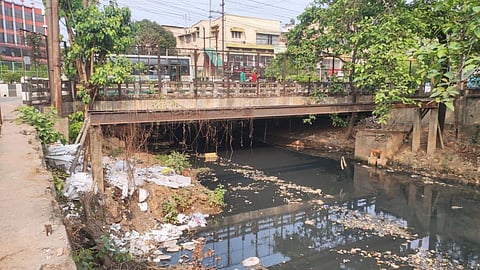 Guwahati's Bharalu storm water drain carrying wastewater into Brahmaputra River Photo: Vikash Agarwal