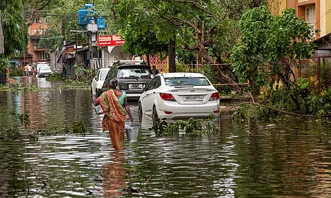 A flooded Kolkata street after super cyclone Amphan. Photo: iStock