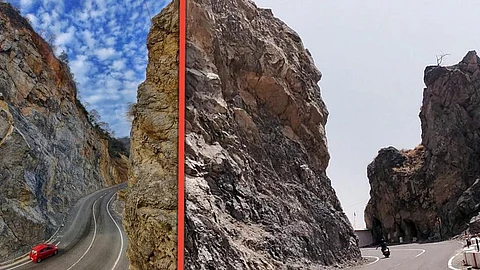उत्तराखंड का बदरीनाथ हाईवे। ऑलवेदर रोड के नाम पर पहाड़ों को बेतरतीब तरीके से काटकर सड़क को बेहद खतरनाक रूप दे दिया गया है। फोटो त्रिलोचन भट्ट