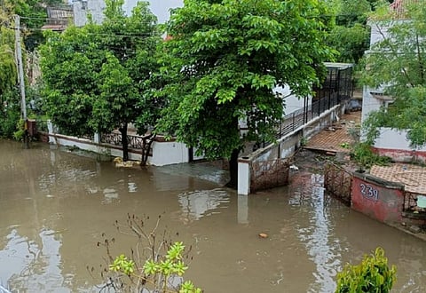 Flooding in the Bopal area of Ahmedabad. Photo: Abhishek Chatterjee