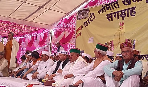 A Hatti community meeting. Photo: Rohit Prashar