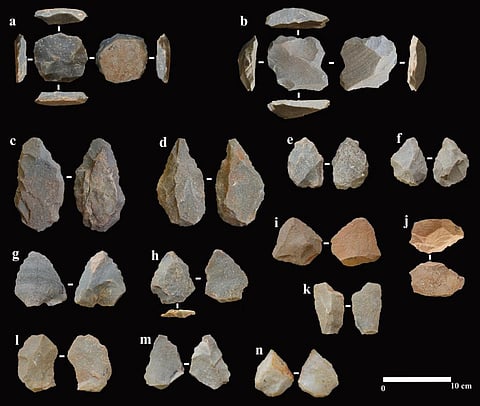 Middle Paleolithic artefacts from Andhra Pradesh. Photo: Devara Anil