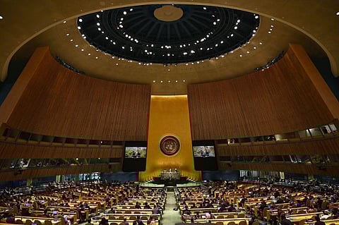 U.S. Secretary of State Antony Blinken speaks during the 2022 Review Conference of the Parties to the Treaty on the Nonproliferation of Nuclear Weapons at the United Nations on Aug. 1, 2022. Photo: Angela Weiss/AFP via Getty Images