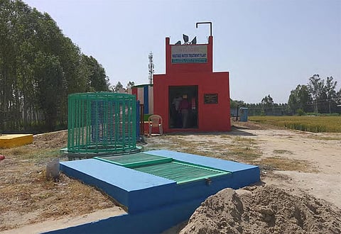 Screening tank and well at the grey-water treatment plant in Lambra village (Photo: Shivangi Aggarwal, CSE)