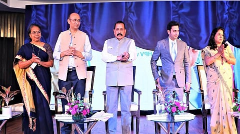 Union minister Jitendra Singh (centre) announced the development of India’s first indigenously developed vaccine. Photo: ISW