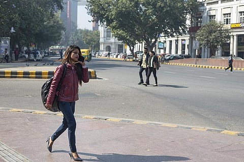 Many street redesign interventions in Delhi are along the ring road. This photo by iStock shows a pedestrian at Connaught Place / Rajiv Chowk