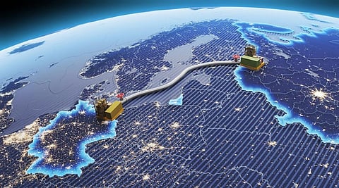 An iStock illustration shows the route of the Nord Stream pipeline between Russia and Germany