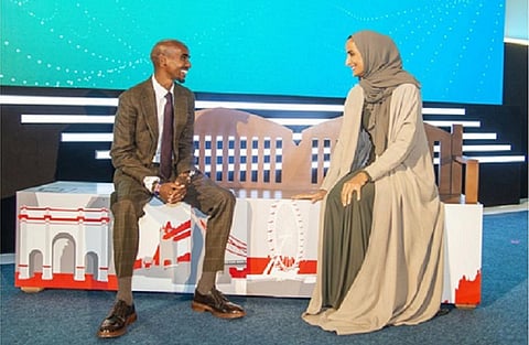 The preview of the England bench English athlete Sir Mo Farah at a worldwide health event served as a symbolic opening to the bench programme.Photo: WHO