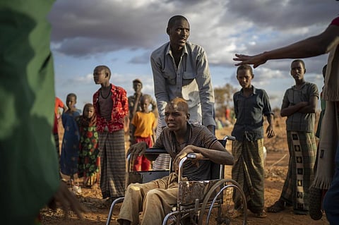 Displaced Somalis at a camp waiting for plot allocation. Photo: AP Photo/Jerome Delay