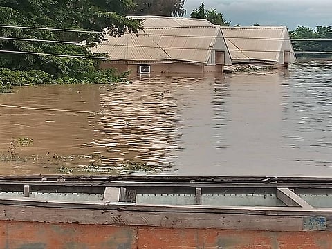Houses submerged by flood are seen in the picture: Photo: Bennett Oghifo