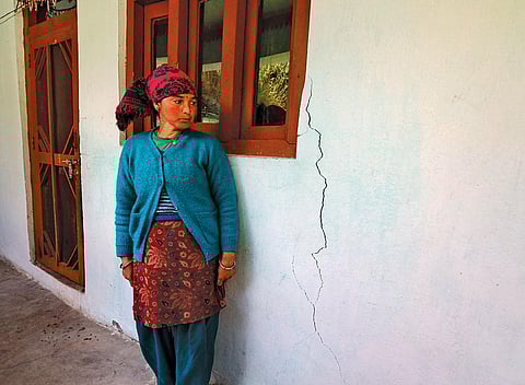 Most houses in Uttarakhand's Raini village developed cracks after it experienced two flash flood events in quick succession last year. The residents are now demanding rehabilitation (Photograph: Vikas Choudhary)