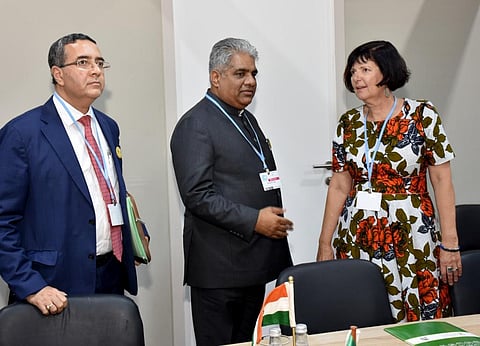 Union Environment Minister Bhupender Yadav at COP27. Photo: @byadavbjp / Twitter