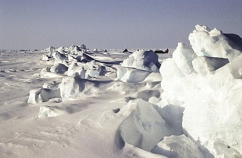 Global warming has increased the evaporation and retreat of sea ice in the Arctic Ocean. Photo: Wikimedia Commons