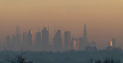 A high air pollution warning was issued for London on this day in January 2022. Photo: Malcolm Park / Alamy